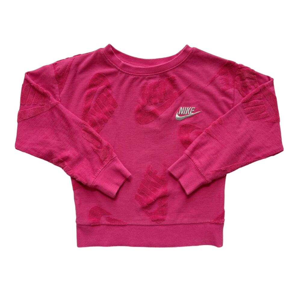 Nike Pink Terry Logo Top Size 4